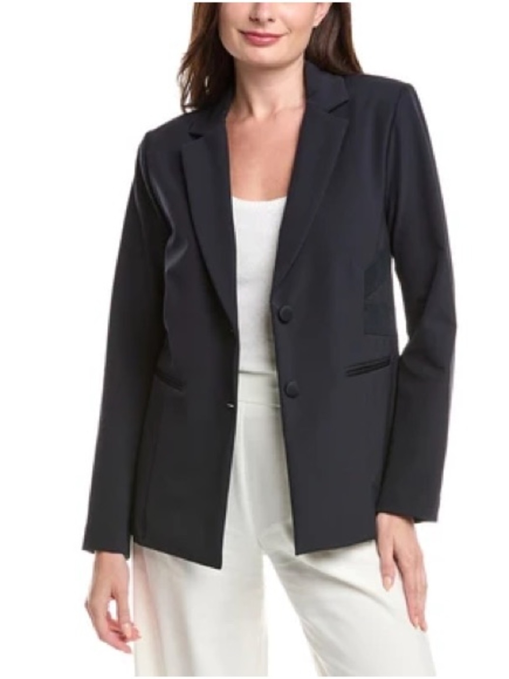 Womens CAbi Keynote Navy Tailored Two-Button Blazer